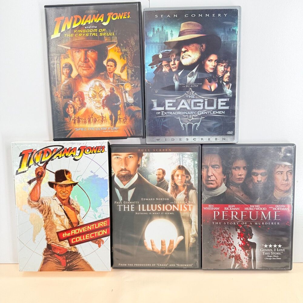 Indiana Jones DVD Collection Adventure Movie Lot of 6 Perfume Illusionist